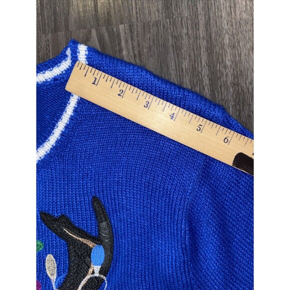 Jolly Sweaters Size M Blue Bro Where's the Party Holiday Ugly Christmas Sweater - Picture 13 of 16